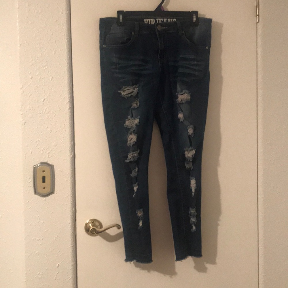 Dark denim skinny jeans
